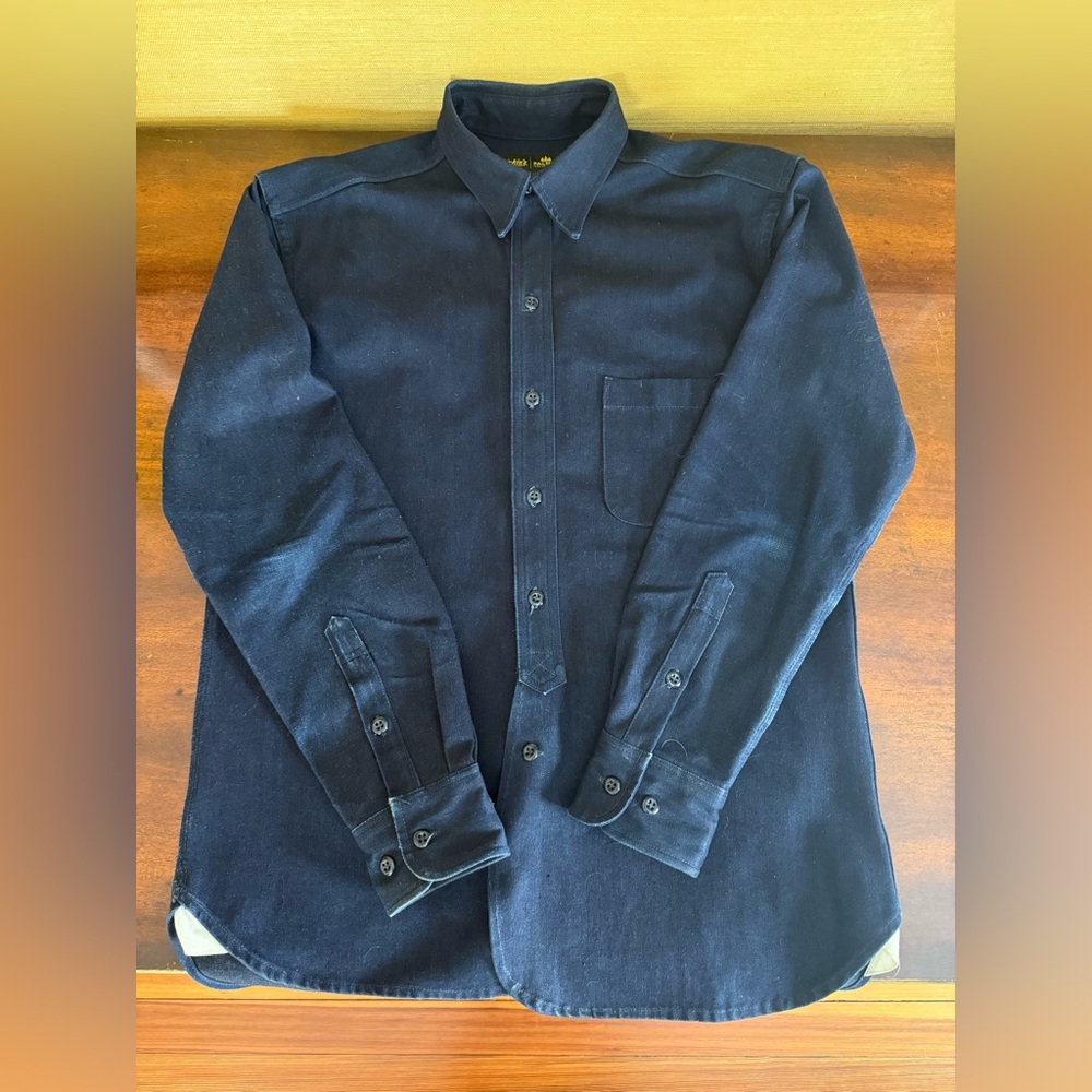 Dickies collab with SOHO NYC Palmer Trading Company. Dark Blue Heavy Denim Shirt